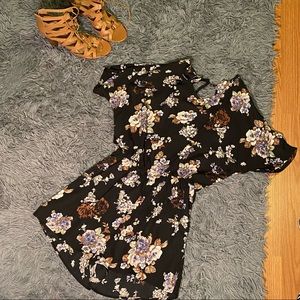 Black Floral Romper size medium
